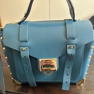 Michael Kors Teal Satchel with Gold Accents